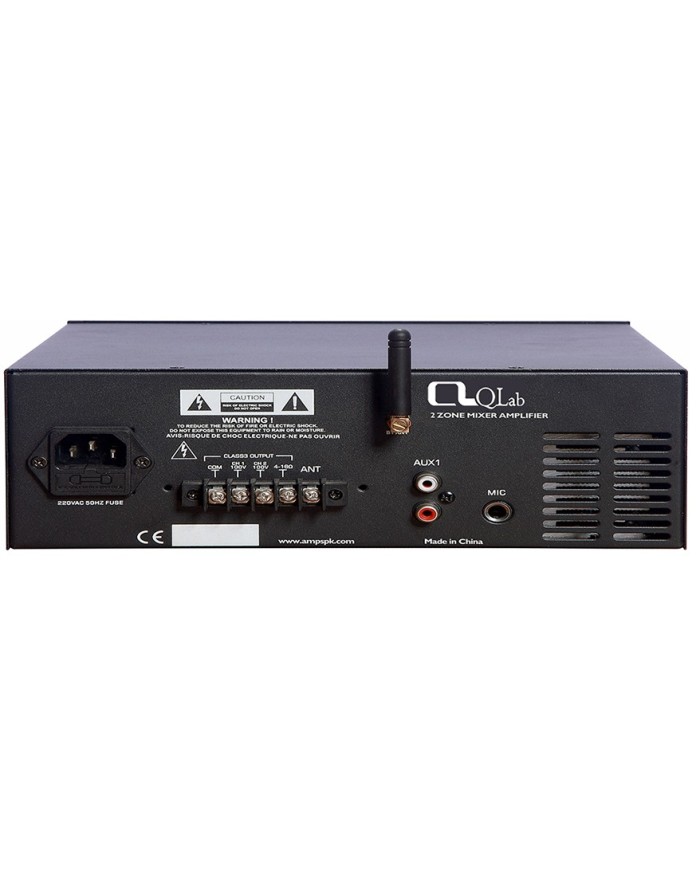 Amplificatore a 2 zone 100volt 120 Watt. Completo di sinto e MP3