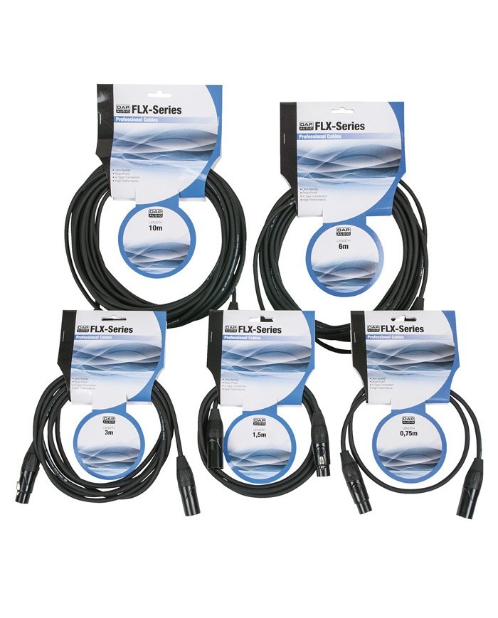 FLX01- bal. XLR/M 3P to XLR/F 3P 6 Metri