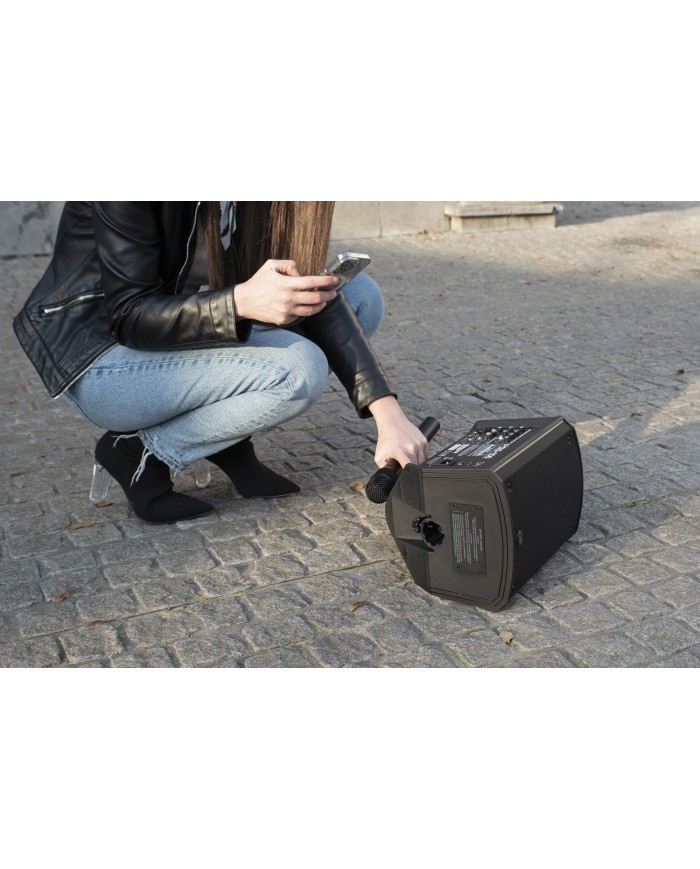 Casse a batteria per uso itinerante con radiomicrofono e Bluetooth