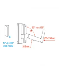Staffa a parete per diffusori 30kg