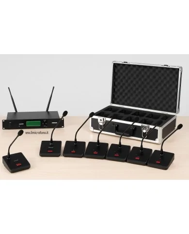 Sistema Conferenza con basi microfoniche wireless