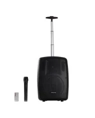 cassa wireless a batterie con radiomicrofono portatile