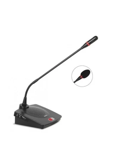 Impianto amplificato con 6 basi microfoniche per tavolo conferenza (esempio analogico)