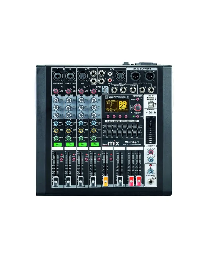 Miixer con bluetooth con Lettore MP3/USB e Bluetooth con Phantom +48
