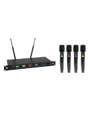 Set da 4 radiomicrofoni a gelato UHF-604 4-channel Wireless Mic System 520-554 MHz