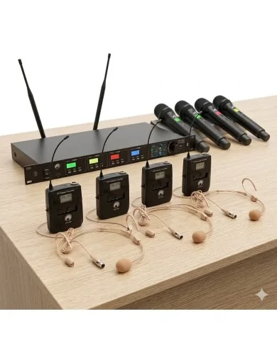 radiomicrofoni ad archetto color pelle per teatro