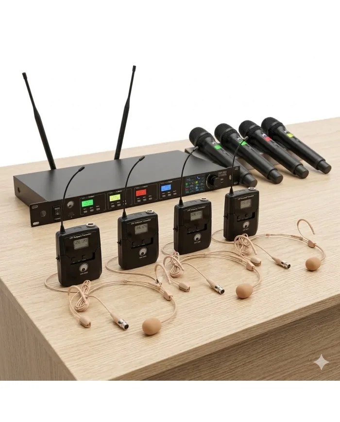 radiomicrofoni ad archetto color pelle per teatro