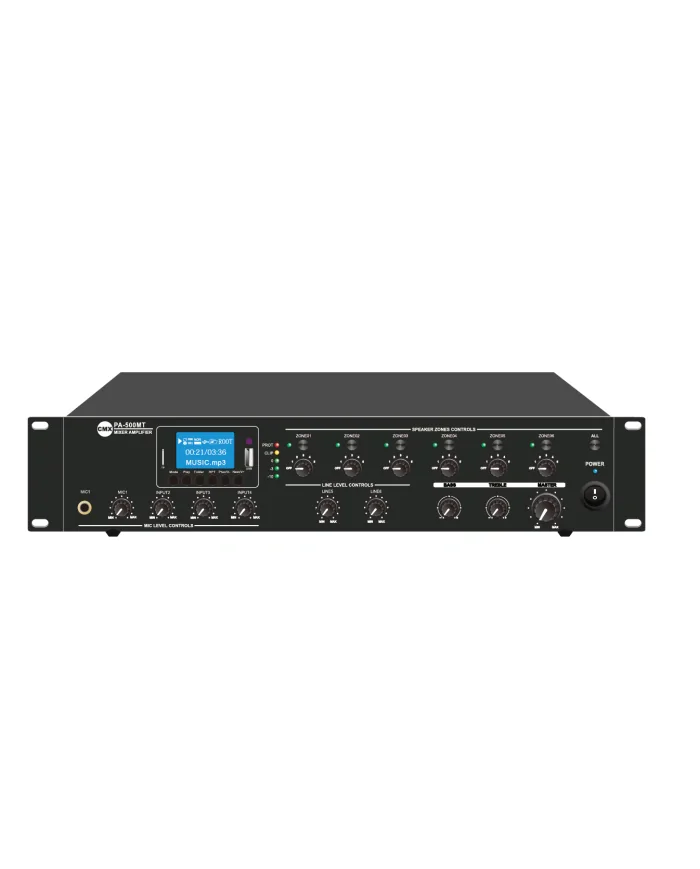 Ampliﬁcatore da 500W - Volume regolabile 6 Zone