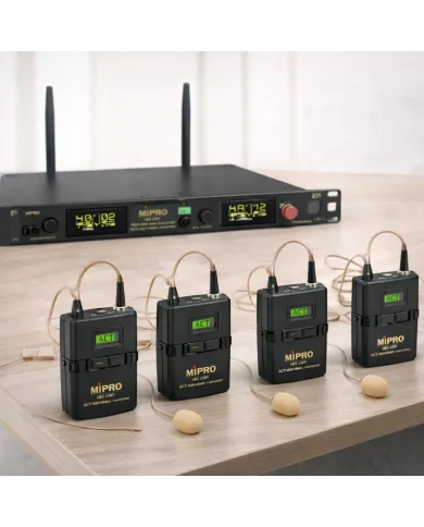 Sistema fino a 12 radiomicrofoni archetto per teatro in contemporanea