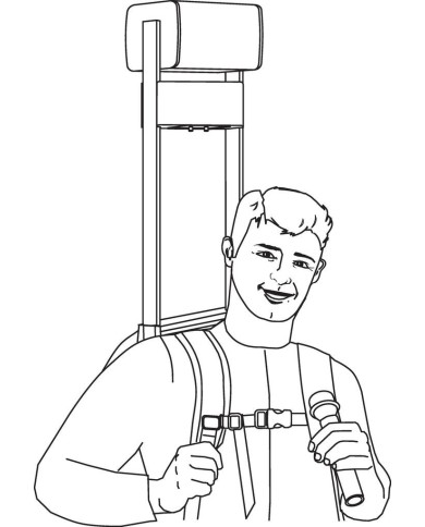 Processionale a zaino con radiomicrofono per processioni ed eventi sportivi