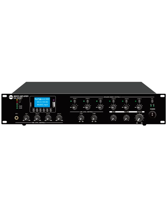 Amplificatore PA a 6 zone con MP3 /USB/ sintonizzatore FM /Bluetooth