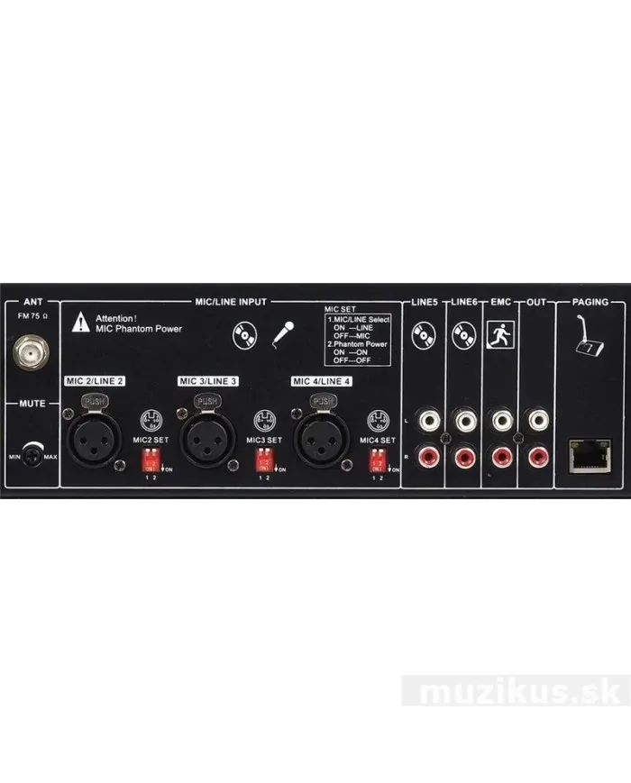 Amplificatore PA a 6 zone con MP3 /USB/ sintonizzatore FM /Bluetooth