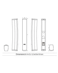 Diﬀusore a colonna con commutatore 4Ω/100V T83W versione bianca