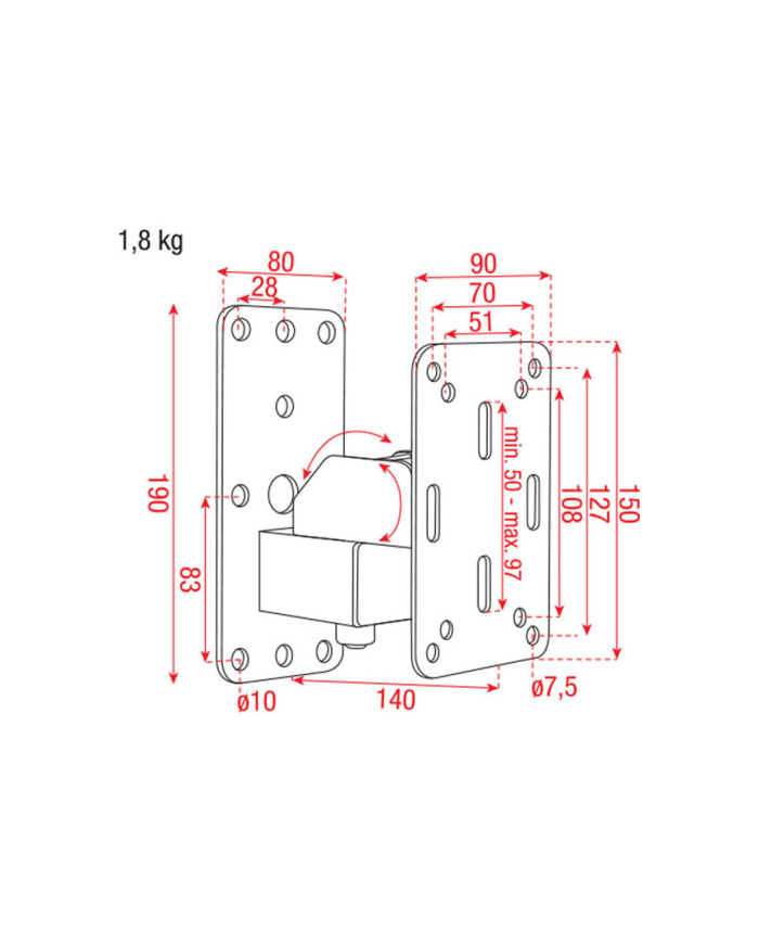 Staffa muro per piccolo diffusore