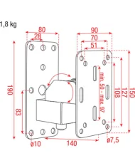 Staffa muro per piccolo diffusore