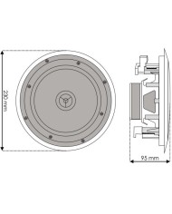 Diffusore da incasso in controsoffitto da 30 watt a 16 ohm per amplificatore tradizionale DCS-6230-16