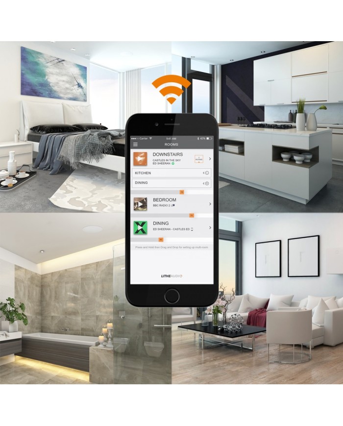 Stereo WiFi: altoparlanti da soffitto Wi-Fi multi-room wireless